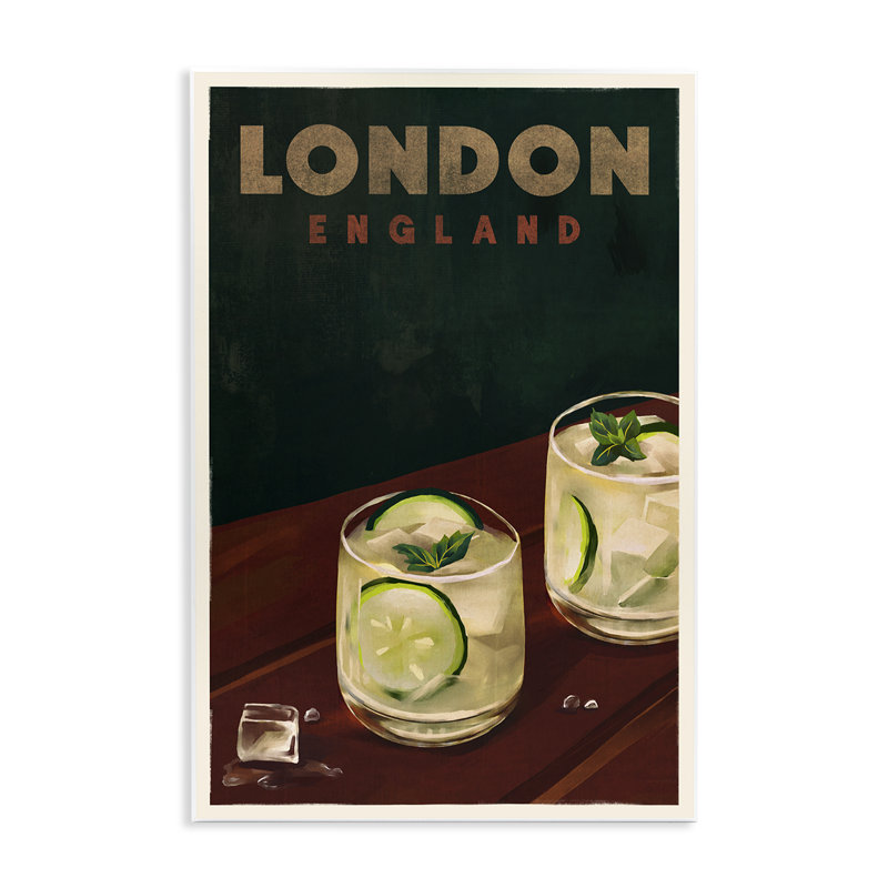Art mural de Londres, Londres, cocktail, par The Whiskey Ginger, H 15 po x l 10 po
