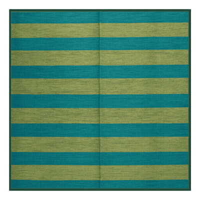 Tapis vert à rayures horizontales lavable à la machine