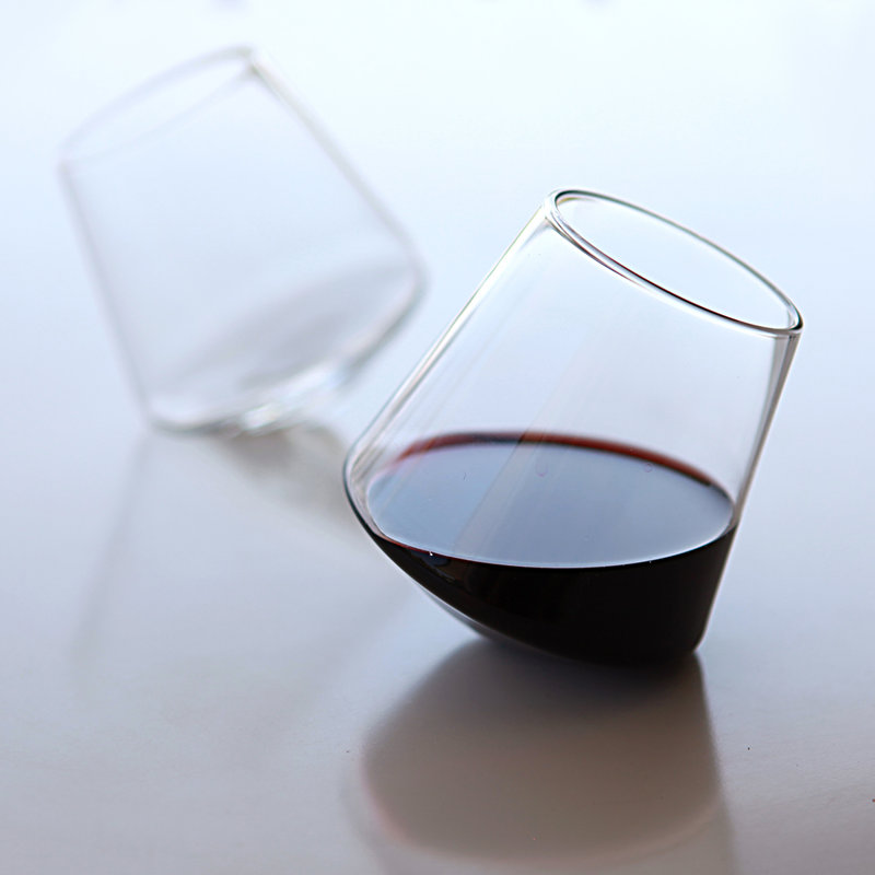 Ice Handmade Crystal Stemless Wine Glass, Clear