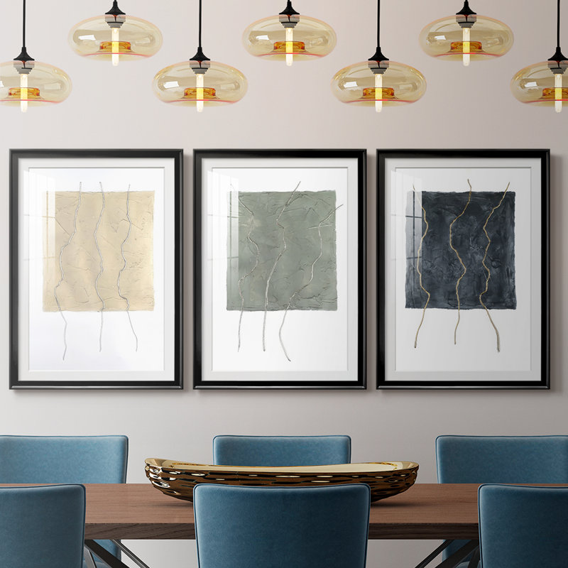 Divided Plot I  -Custom Framed  Premium Print W Matt - 3 Pieces, Black, 21" H x 30" W