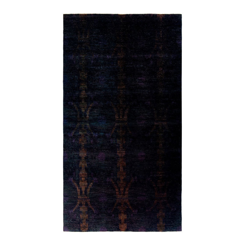 Tapis noir nouvel âge 7 pi 10 po x 14 pi 4 po Curtistine