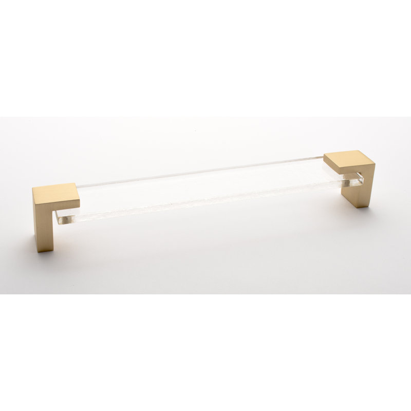 Affinity 8" Center to Center Bar Pull, Satin Brass/Clear
