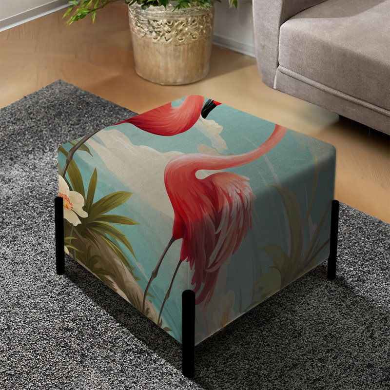 Coastal Flamingo Fusion Coastal Motif - repose-pieds carré tropical