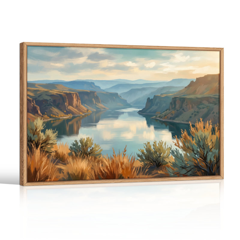 Ensemble de 1 tableau sur toile Canyon River, 32"H x 48"W, Natural