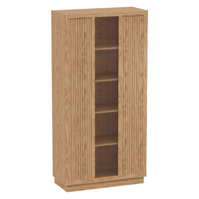 Nora 5-Shelf Sliding Door Storage Cabinet