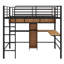 Lit mezzanine avec bureau en L et tablettes