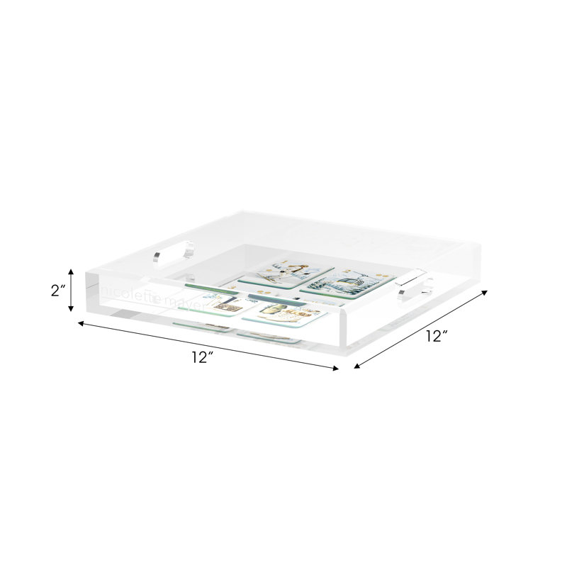 Mahjong Acrylic Decorative Tray, 12"W x 12"D x 2"H