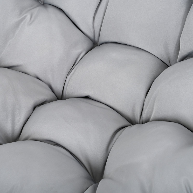 Fauteuil à œufs pliant pour une personne avec support, Gris, Noir