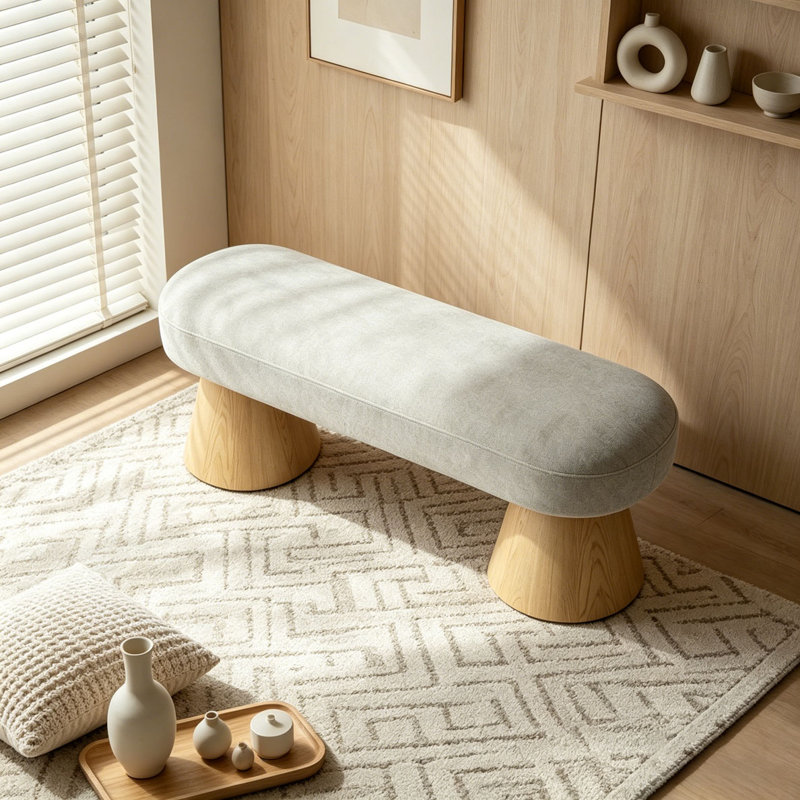 64"L Dining Bench, Oatmeal