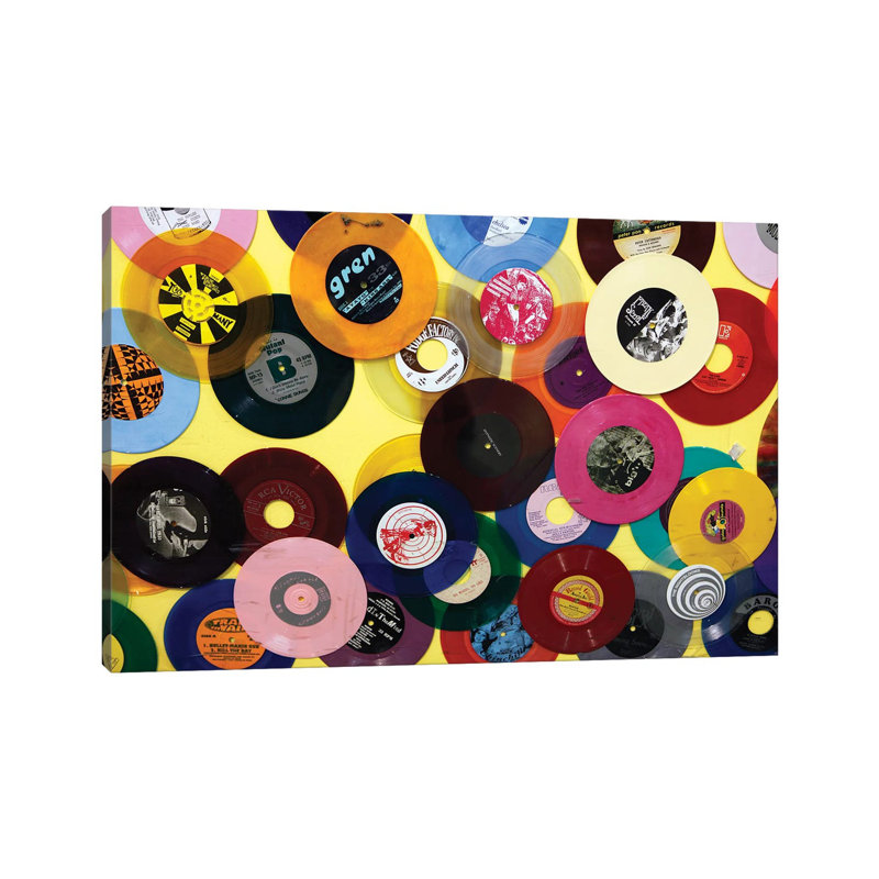 Vinyl 45's I, Amoeba Music Store, Hollywood, California, USA by Kymri Wilt - Wrapped Canvas Print, 20.32 cm H x 30.48 cm W