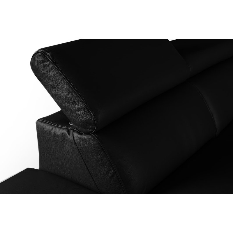 La Crosse Genuine Leather Electric Reclining Corner Sofa, Black, Left Hand Facing