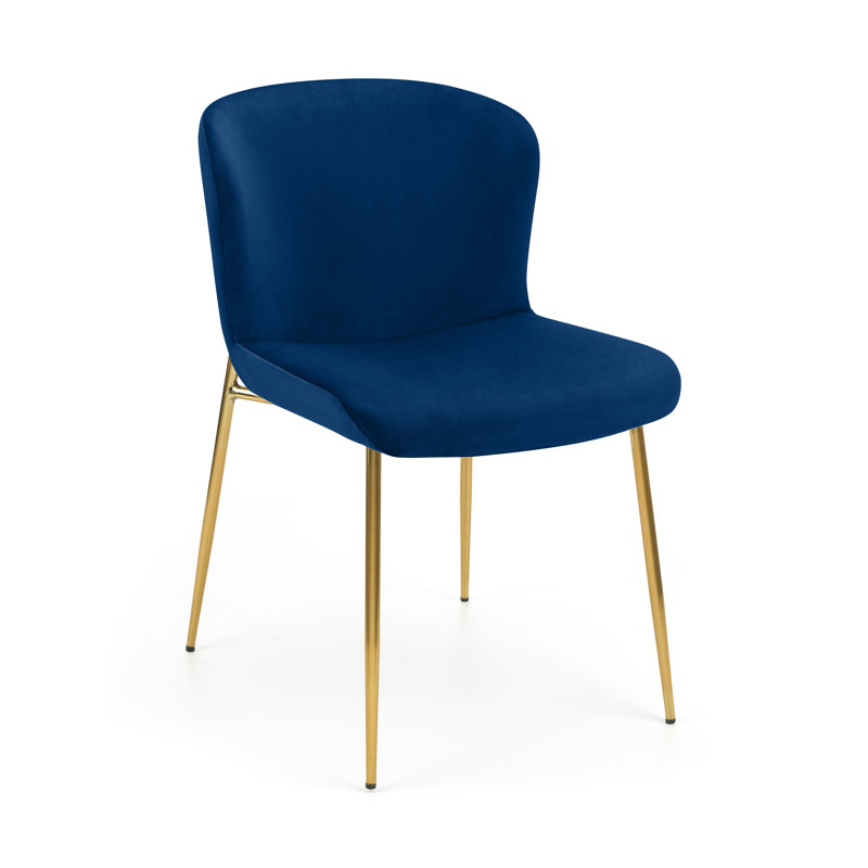 Gerson 0cm H Velvet Upholstered Side Chair in Blue