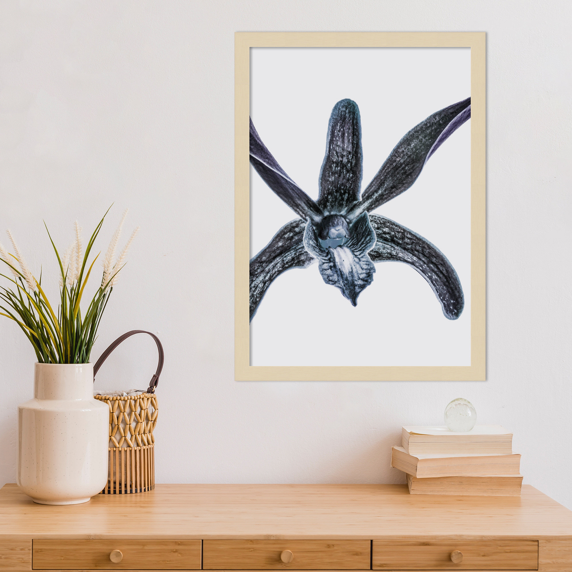 Orchid by Shot by Clint Wood Framed Wall Art Print, 21" H x 15" W, Brown