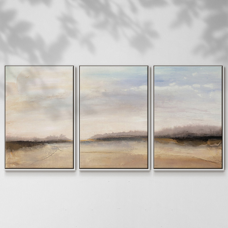 Mirage, reproduction sur toile 3 pièces, H 40 po x l 78 po x P 2 po, Blanc