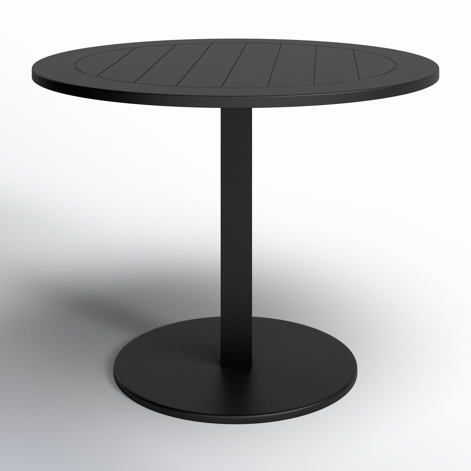 Sunset 30'' Powder Coated Aluminum Fliptop Outdoor Dining Table, Black, 30" H x 35" L x 35" D