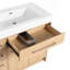 72" Freestanding Bathroom Vanity with Double Resin Sink, 4-Soft Closing Door & 6-Soft Closing Drawer, Original Oak, Plywood