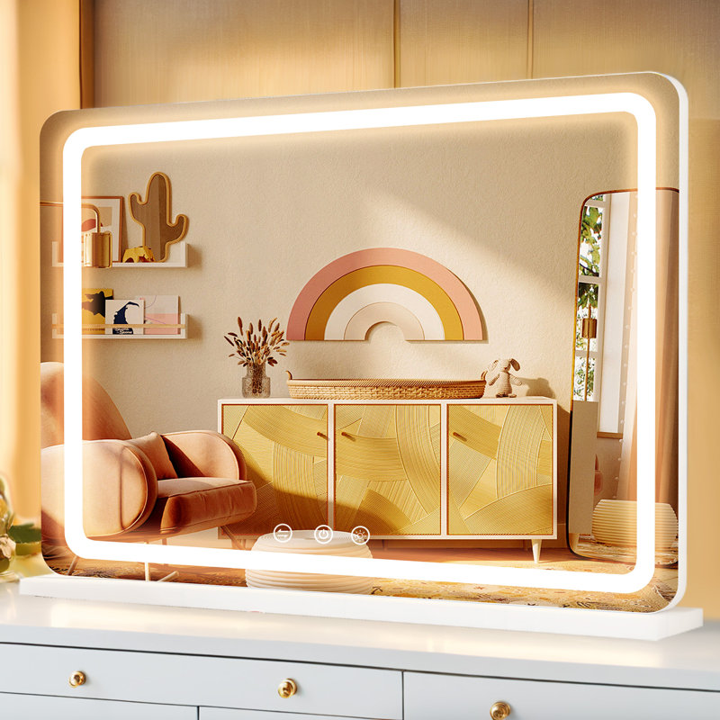 32x22 LED Vanity Mirror with Lights, 3 Dimmable Modes, Touch Control, White