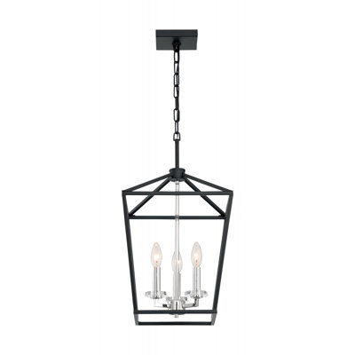 Luminaire suspendu géométrique 3 lumières lanterne Rudi