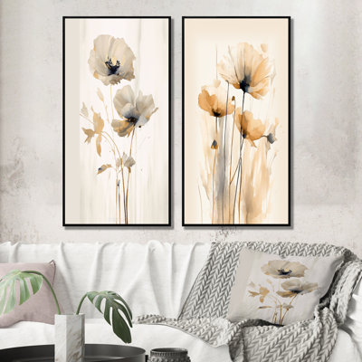 2 Pieces on Canvas - Vibrant Poppies