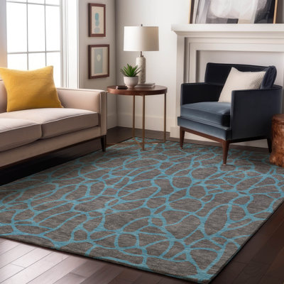 Premium Machine Washable Mayfield AMF1023 Geometric Rug