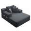 Luxueuse chaise longue en velours côtelé moelleux avec 3 coussins, canapé-lit convertible avec poche de rangement, conception sans cadre et mousse de compression pour les petits espaces, salon, appartement, gris foncé-189001402-189001028