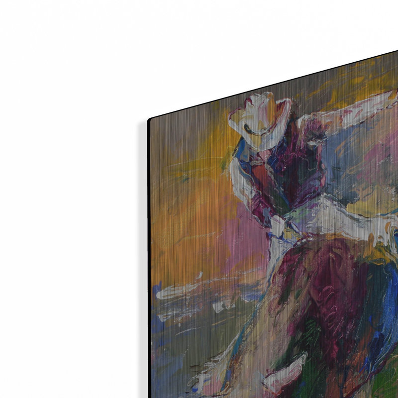 Luxe Bull Art «Bull Rider» par Richard Wallich, Me «Bull Rider» par Richard Wallich, H 24 po x l 16 po