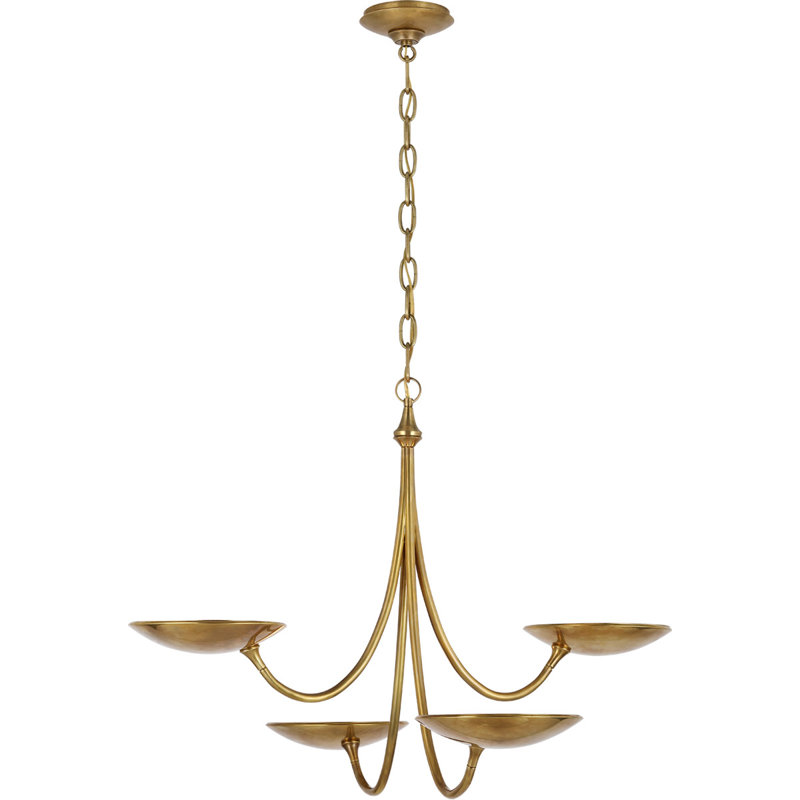 Thomas O'Brien Keira Medium Chandelier, Hand-Rubbed Antique Brass
