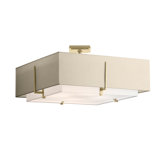 Exos Square Large Double Shade Semi Flush Mount