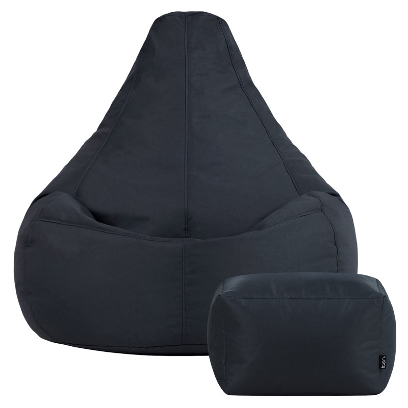 icon Recliner Bean Bag Chair & Pouffe, Charcoal Grey