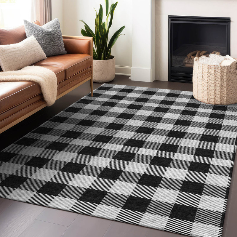 Colzie Plaid Indoor / Outdoor Rug, Rectangle 8' x 10'