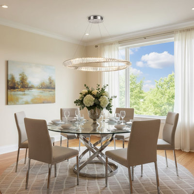 2 - Light Satin Nickel LED Unique/Statement Pendant