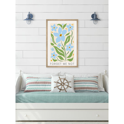 «Pretty Blue Flowers», reproduction encadrée