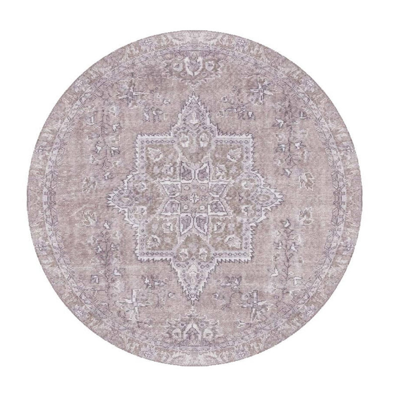 Tapis rond de qualité supérieure 5 pi, 100% polyester, 1850 g / m², Hauteur du velours: 0,2 po | Polyester recyclé, lavable à la machine à 30 ° C | Tapis doux, durable et écologique pour le salon ou la chambre à coucher