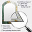 Or et vert peinture fusion - peinture abstraite miroir asymétrique, miroir mural décoratif arche beige, impression d'art en métal-1801813937