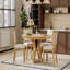 Ensemble 5 pièces de table de salle à manger rétro et table ronde avec 4 chaises rembourrées-987089659