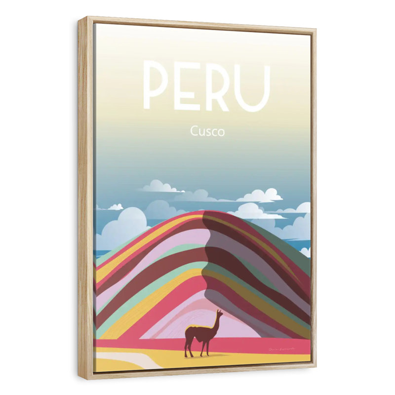 Peru, 27" x 40", Floating Frame Natural Wood