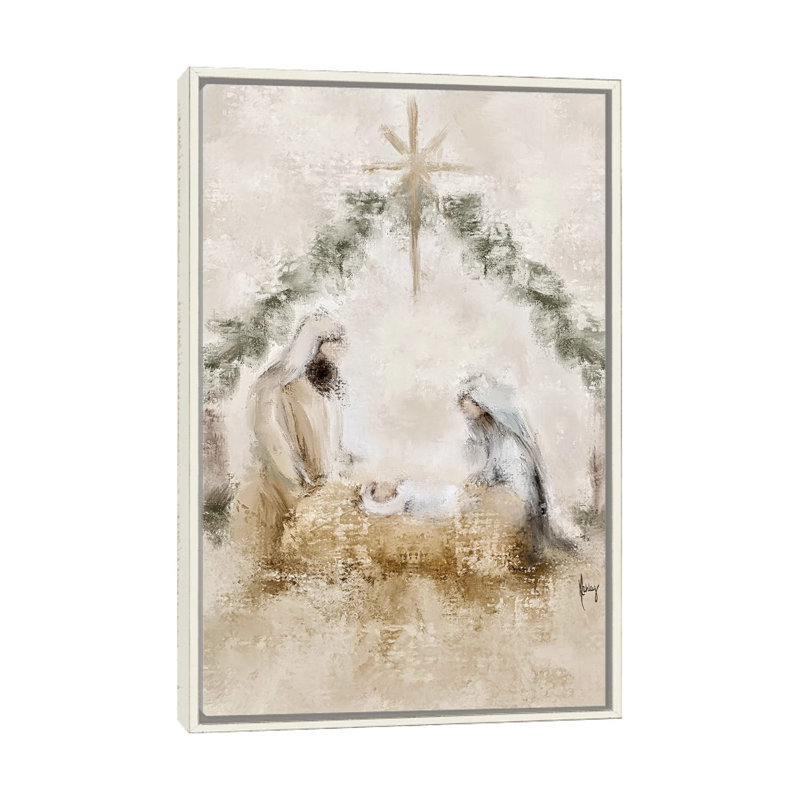 «Night Divine», reproduction d'art sur toile encadrée, H 26 po x l 18 po, Cadre flottant sans passe-partout, Blanc patiné
