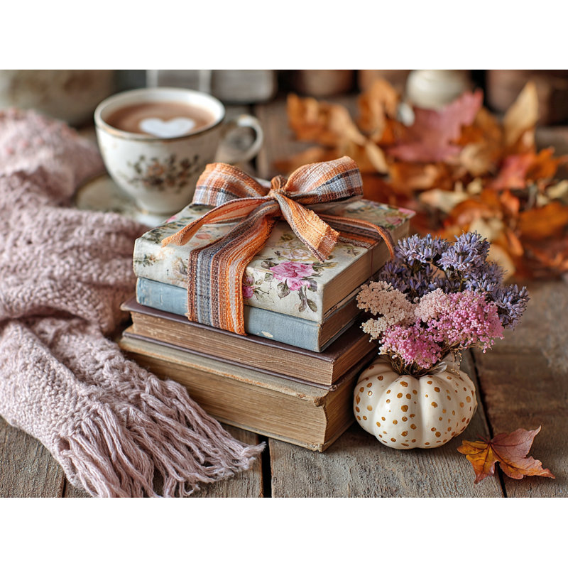 Lavender Gift Stack - Wrapped Canvas Wall Art