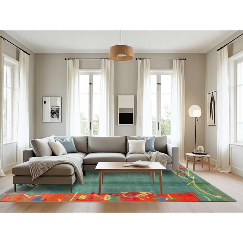 Miladin Abstract Indoor Rug, Rectangle 8' x 12'
