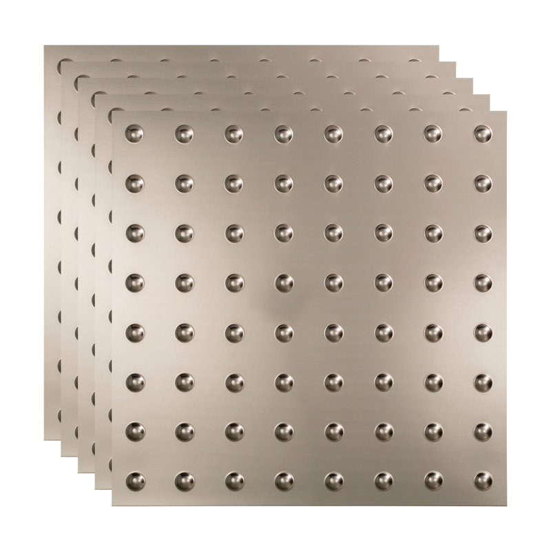 Panneau de plafond décoratif en vinyle 2 pi x 2 pi FASÄDE, Nickel brossé