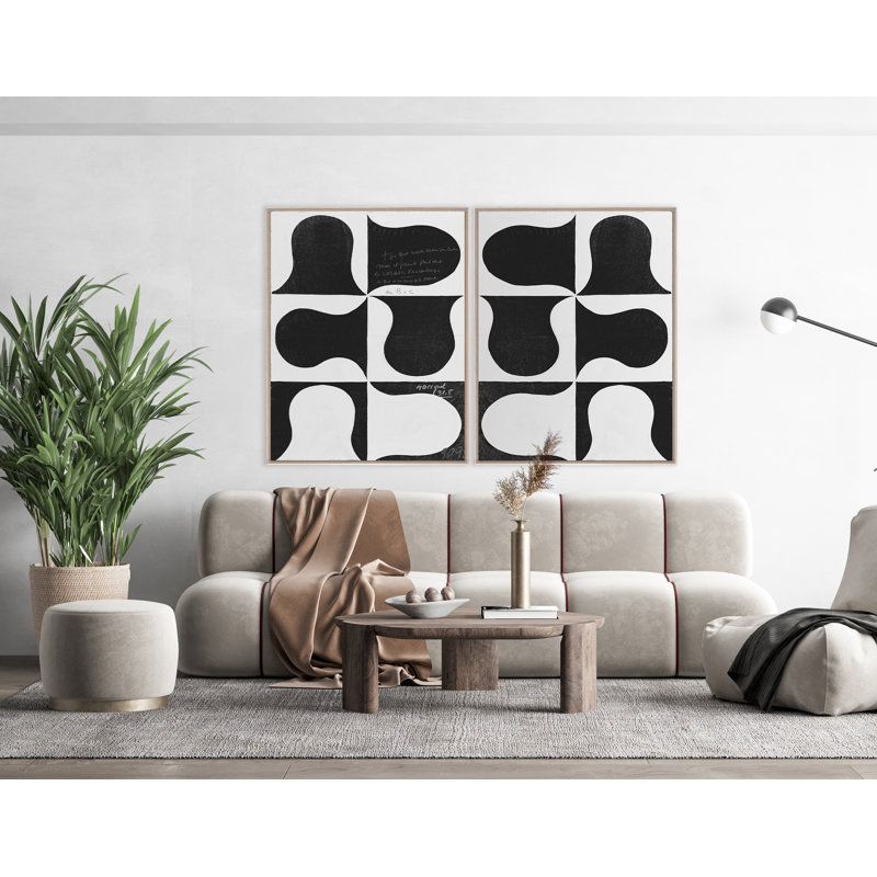 «Black and White Abstract Series 2» par Paule Marrot - reproduction imprimée, Boîte en acrylique