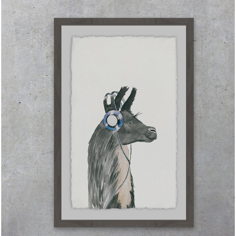 Groovy Llama - Single Picture Frame Painting, 61 cm H x 41 cm W