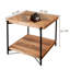 CONSDAN Solid Fir Wood Side Table - Metal Frame, 2-Tier End Table, 23" Square Night Stand
