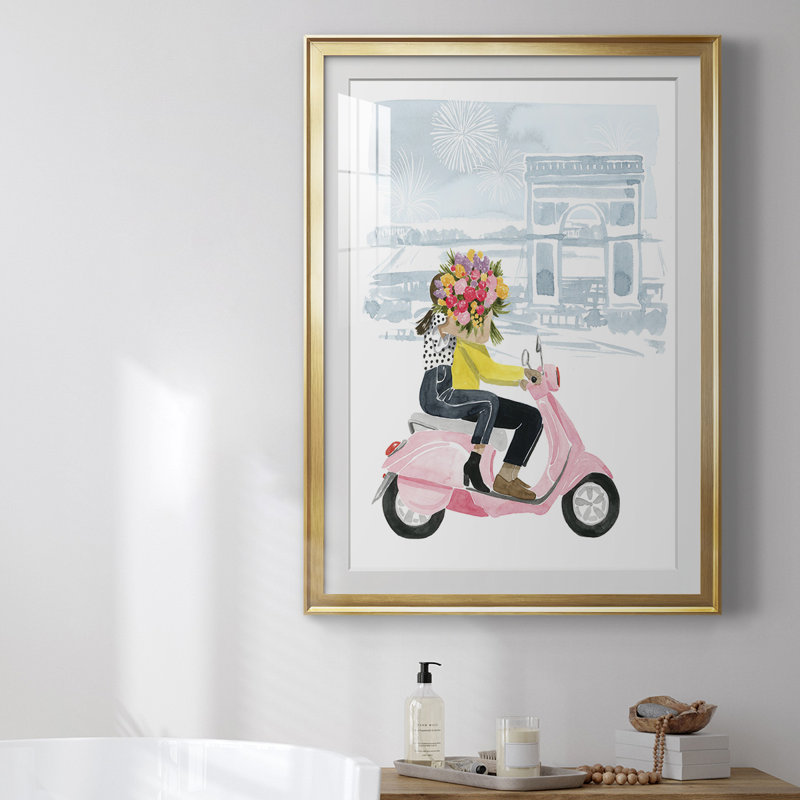 " Paris In Love I ", Gold, 42.5" H x 30.5" W x 1" D