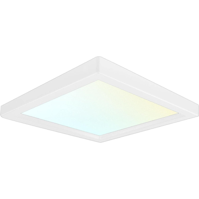4 Inch Square LED Flush Mount Ceiling Light Fixture, 10W, 3 Colour Selectable 3000K | 4000K | 5000K, 600 Lumens, Dimmable Surface Mount Downlight, Damp Rated, J-Box Installation, ETL Listed
