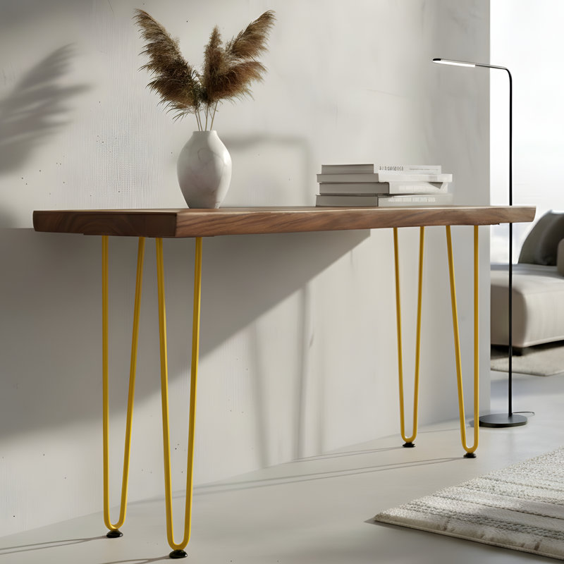 ROUS Hardware 36" Hairpin Furniture Leg | Steel Mid-Century Modern Table Leg – Sunflower (Yellow), 1 Count, 36" H