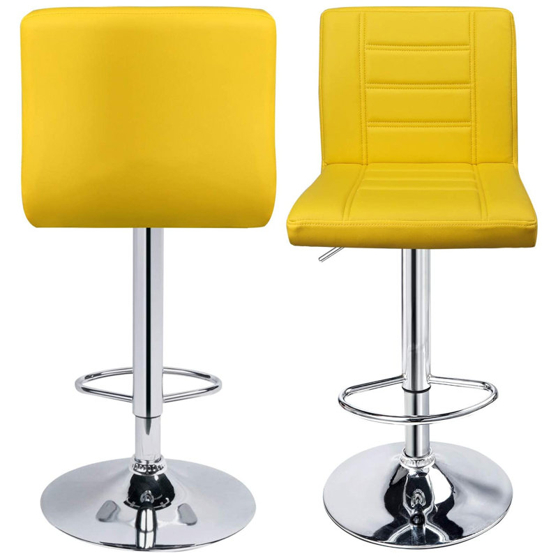 Tabouret de bar réglable pivotant de 31,75 po, Jaune