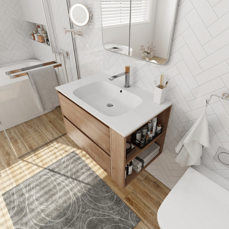 Meuble-lavabo mural 30 po avec lavabo en gel
