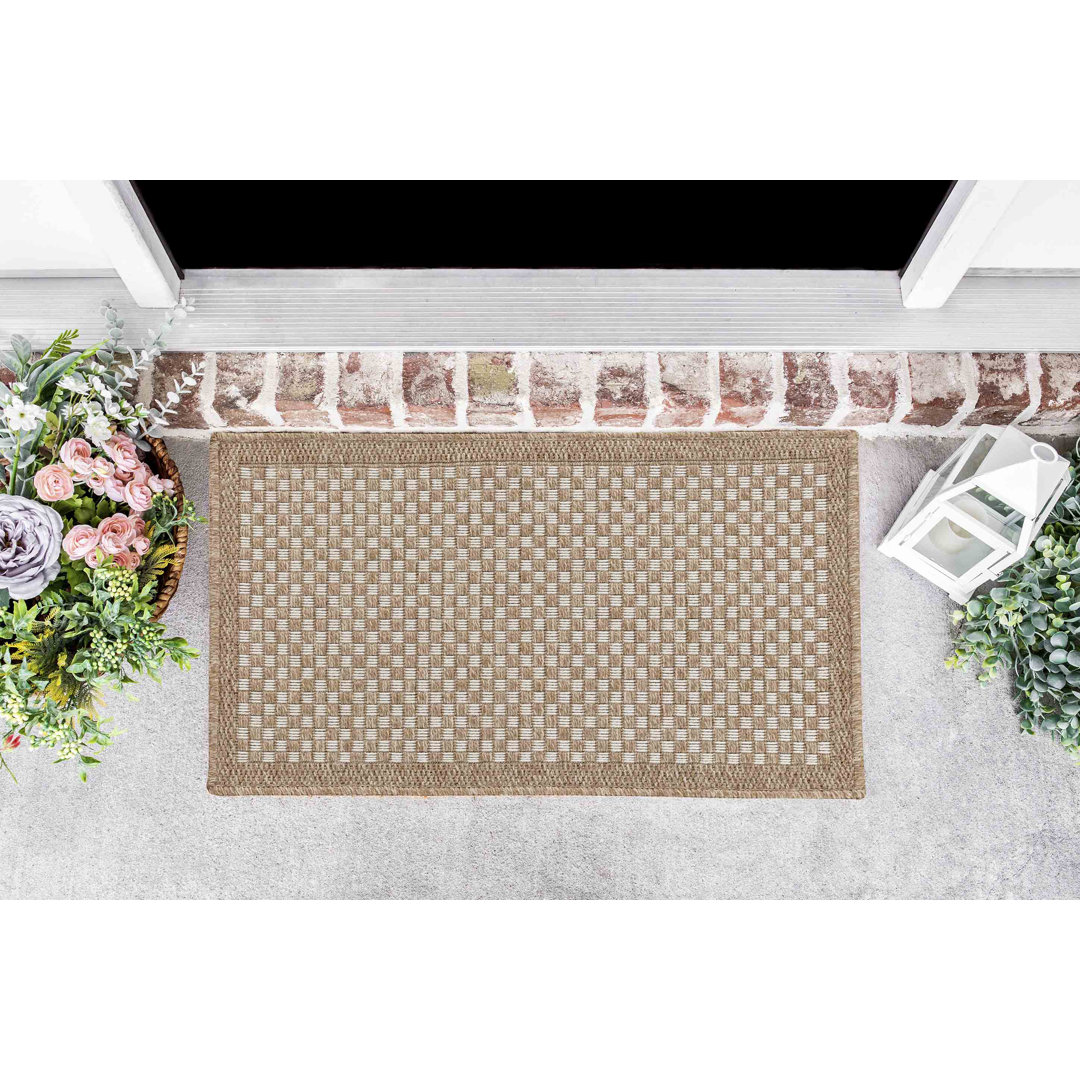 Harper Kilim Braided Checkered Design Outdoor Rugs