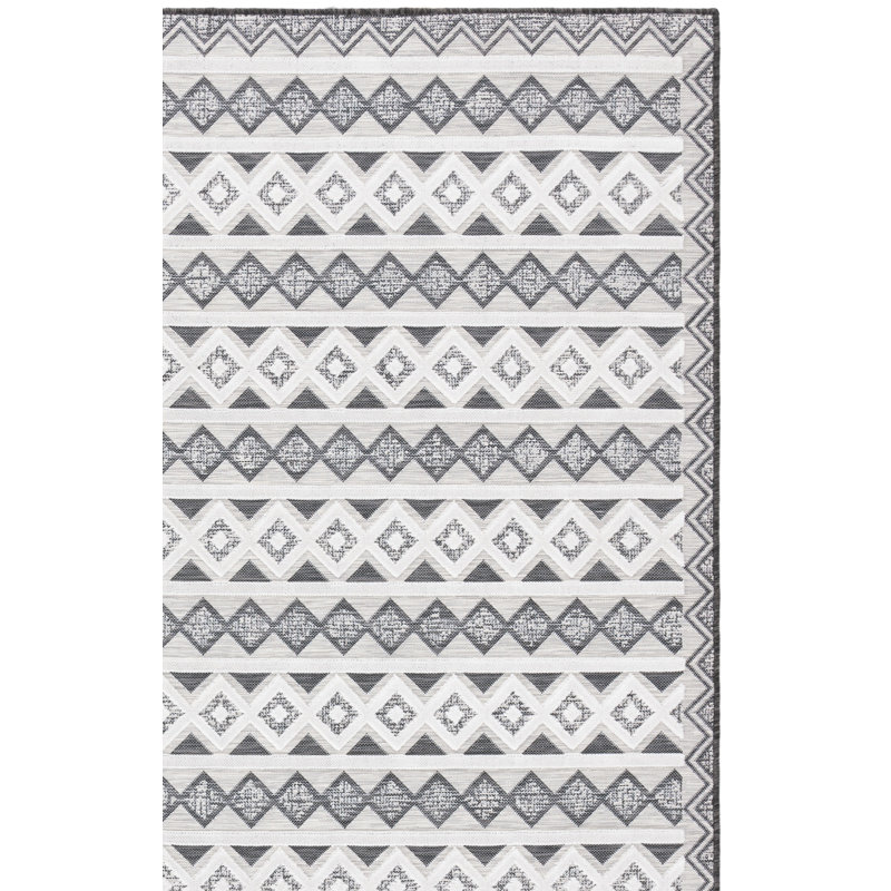 Tapis d'intérieur / extérieur à motif géométrique Kenenth Performance, Rectangle 4 pi x 6 pi